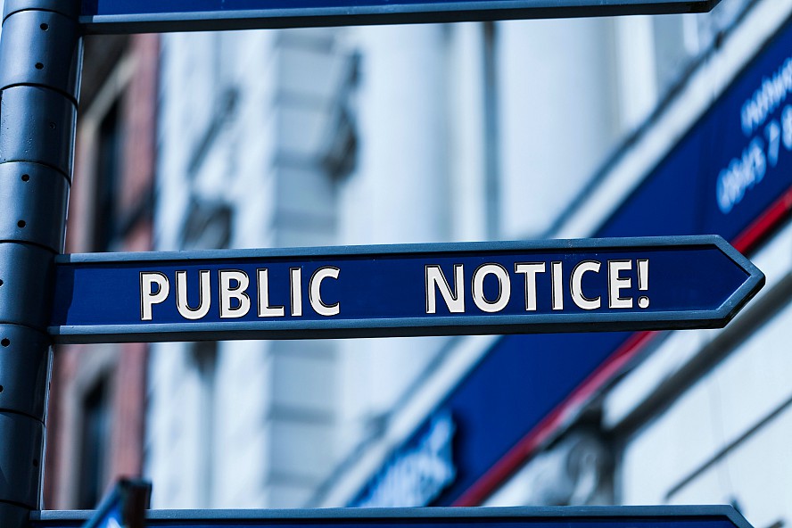 sign that says Public notice