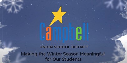 District logo with blue background and snowflakes