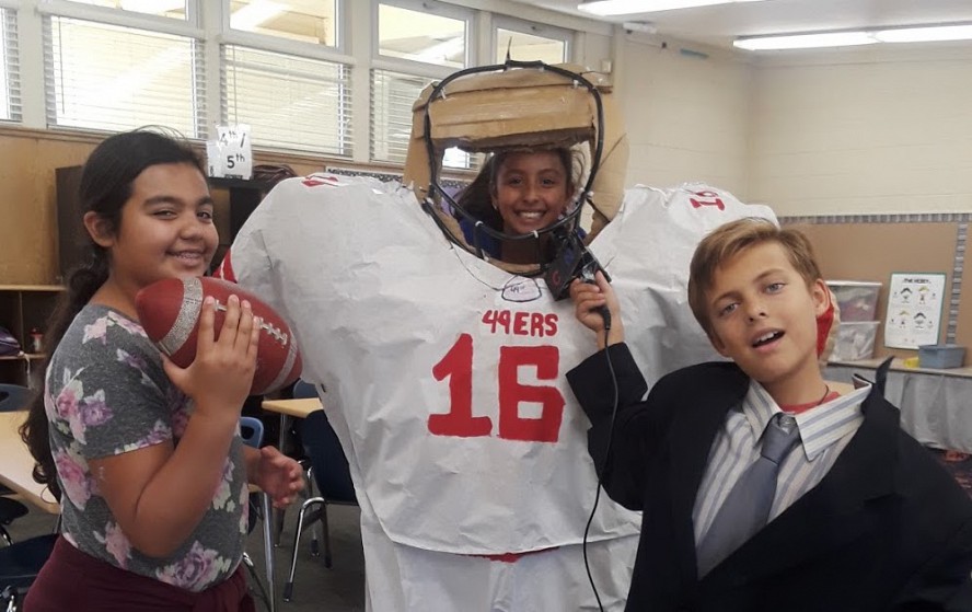 students dressed as football pros