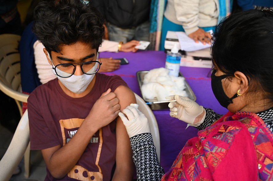 student receiving injection