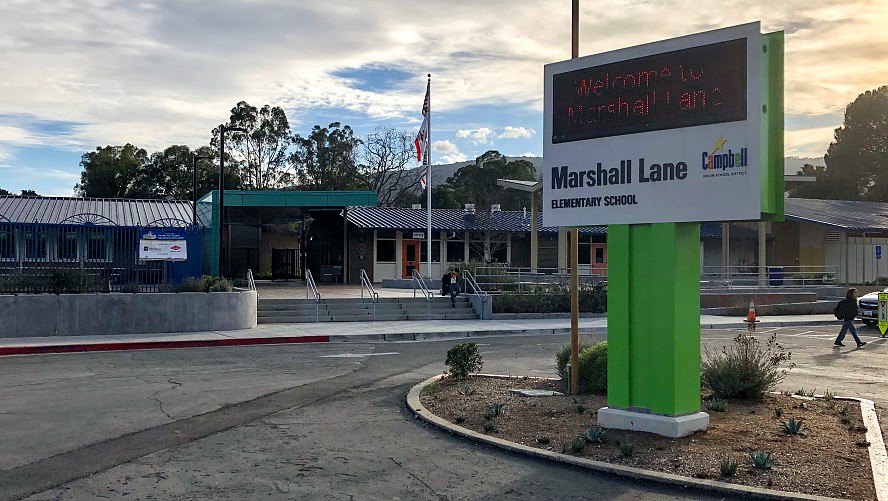 front of Marshall Lane School