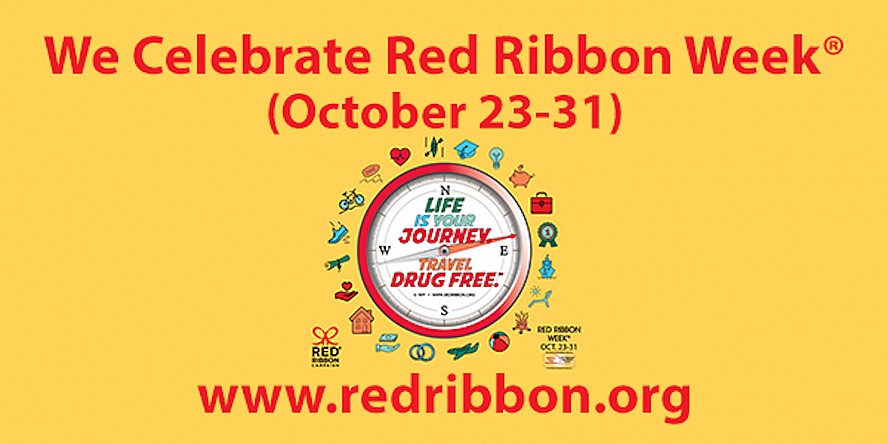 Red Ribbon Week Banner - Travel Drug Free