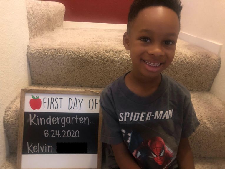 boy first day of kindergarten