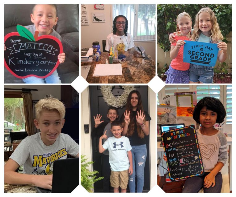 collage of smiling students