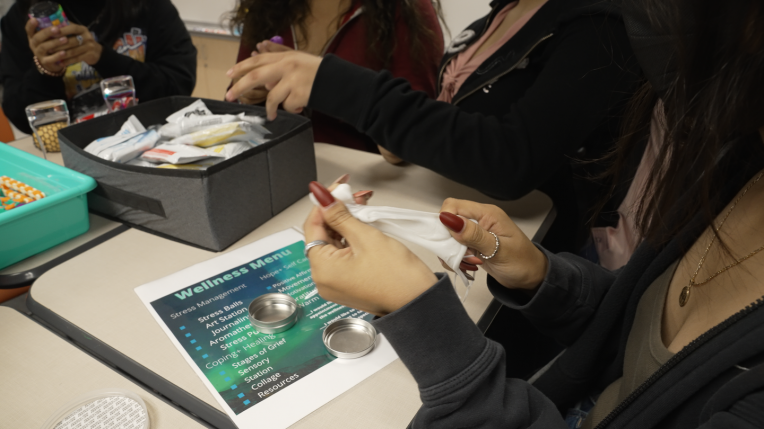 students' hands