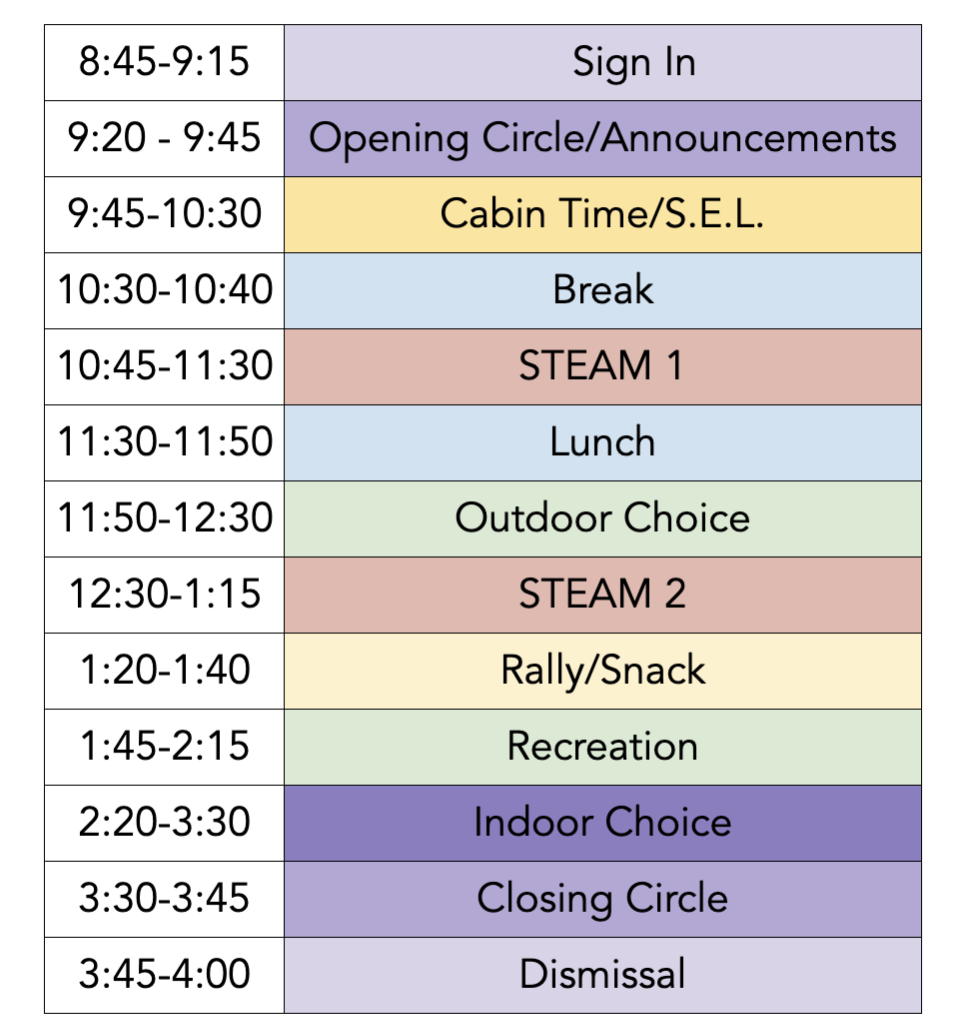 sample schedule